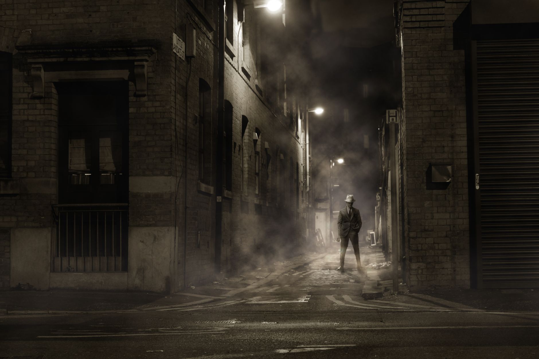 Atmospheric night scene evoking suspense and mystery in Japanese anime