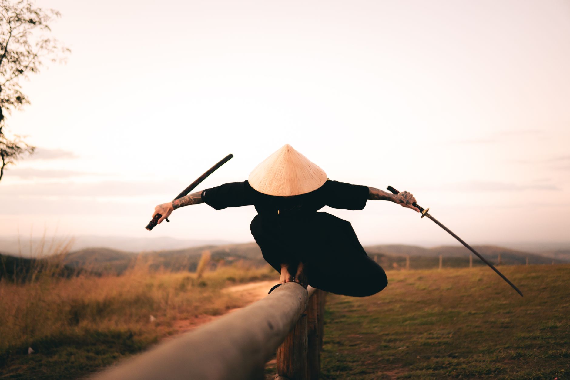 Japanese sword warrior silhouette (illustrative image)