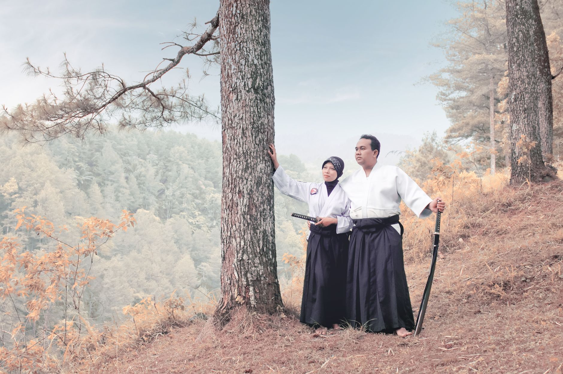 Katana training in a forest (image illustrative)