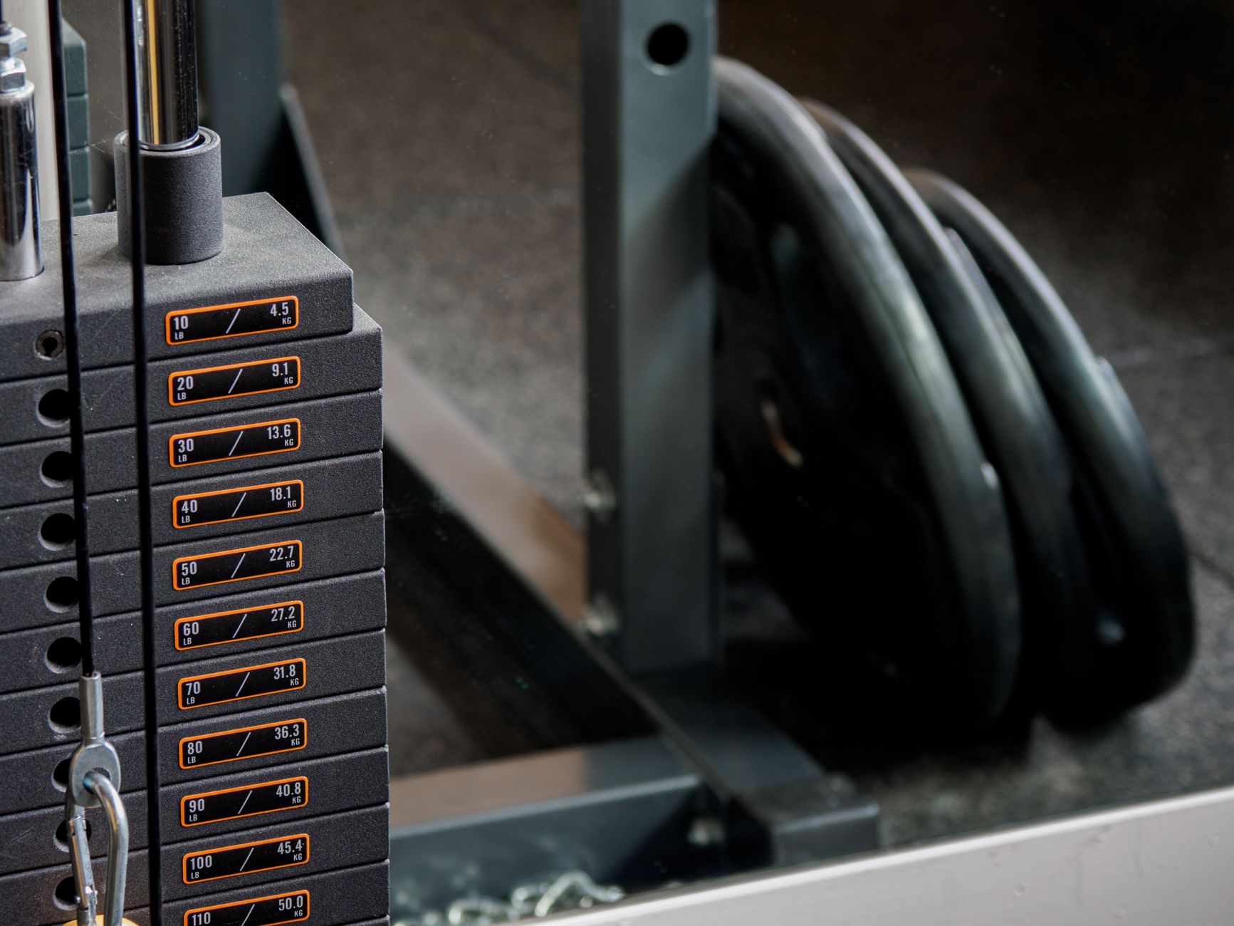 Weights and strength training in a gym (illustratives Bild)
